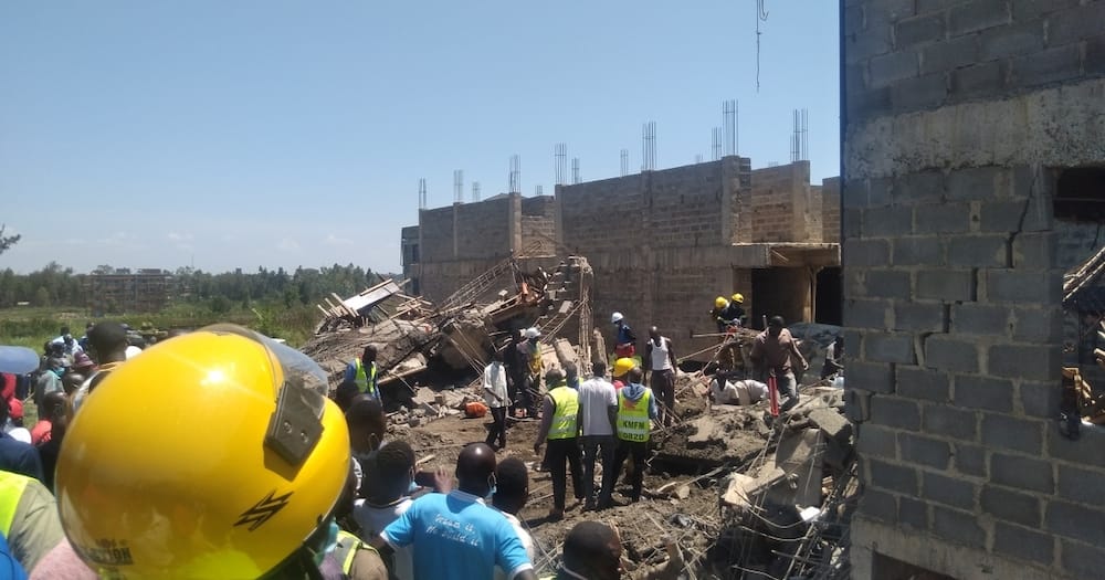 The collapsed storey building in Kisumu. Photo: Wuod Siaya.