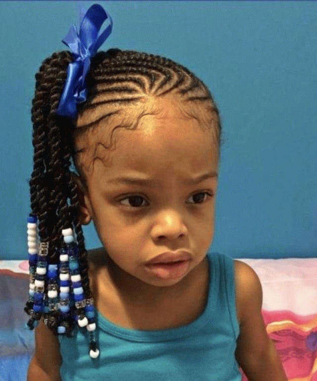 Cute kids braids with beads 