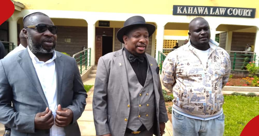 Former Nairobi governor Mike Sonko and his co-accused after a court session.