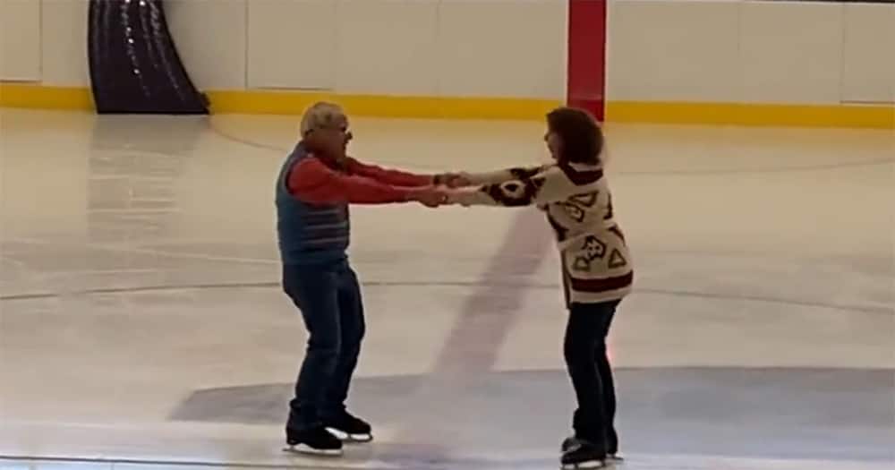 77-year-old ice skating.