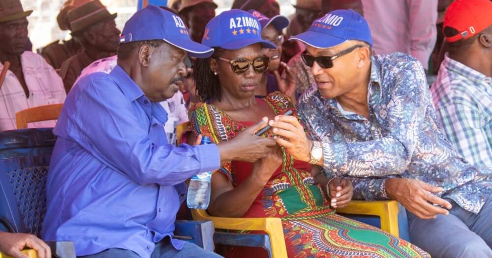 Raila Odinga, Martha Karua and Peter Kenneth.