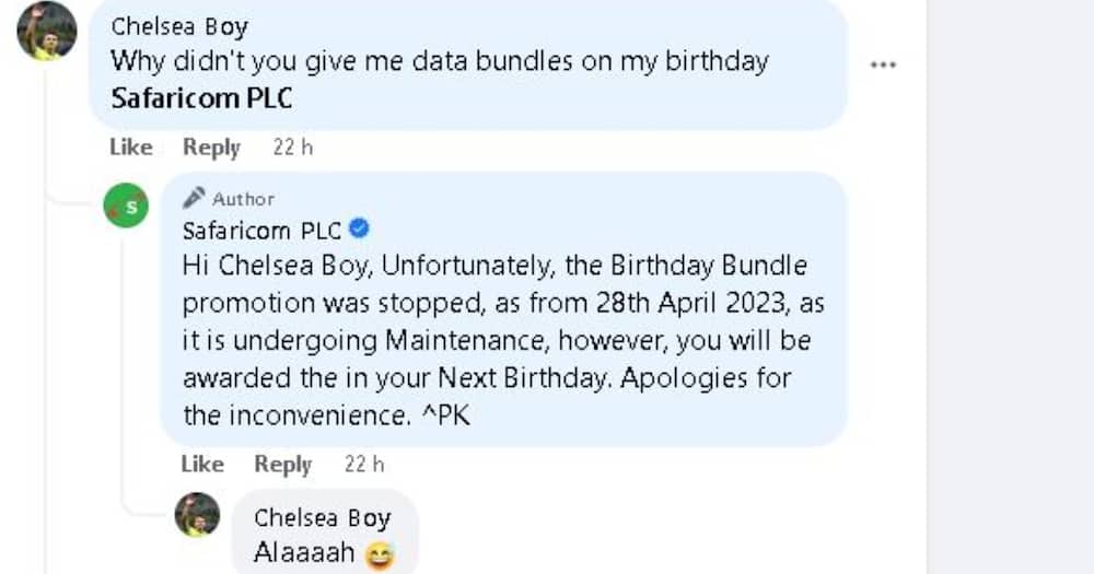 Safaricom suspended free data bundle offers for customers celebrating birthdays.