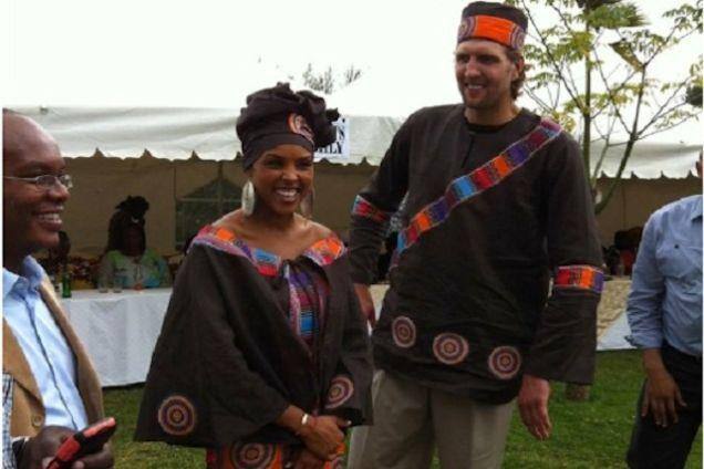 Towering basketball star married to Kenyan woman, Dirk Nowitzki, meets Uhuru Kenyatta