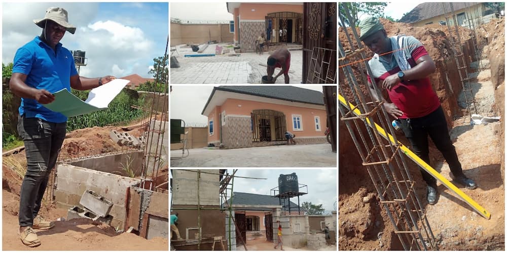Goodbye to house rents; Reactions as Nigerian man buys land and builds fine house on it within 12 months