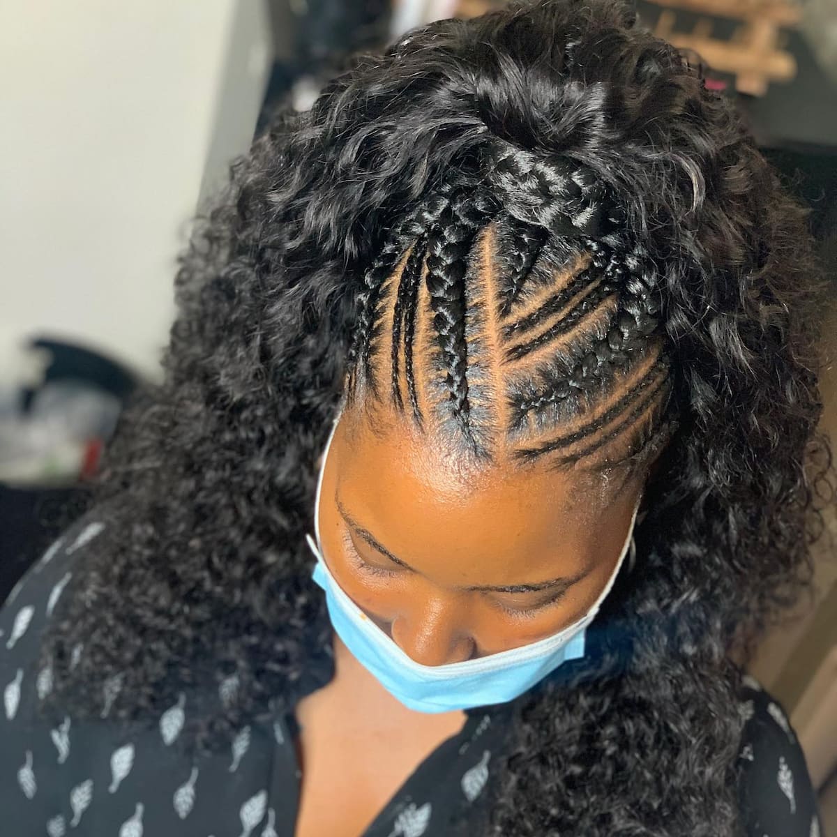 Half Up Half Down Quick Weave With Feed In Braids On Top For The ...