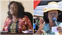 Millie Odhiambo 'Amkausha' Gladys Wanga, Amkumbatia Martha Karua wakati wa Mkutano wa Homa Bay