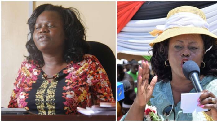 Millie Odhiambo 'Amkausha' Gladys Wanga, Amkumbatia Martha Karua wakati wa Mkutano wa Homa Bay