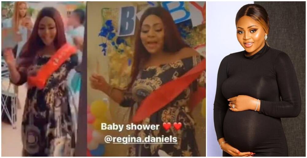 Mama Ejima! - Close friend hails Regina Daniels during her baby shower (video)