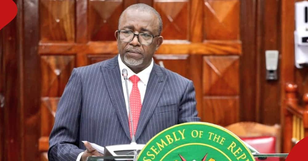 Agriculture CS Mithika Linturi at the Nairobi County Hall during the hearing of his impeachment by a National Assembly committee.