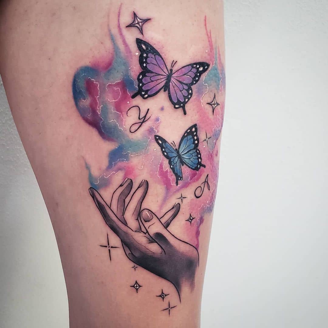 Butterflies tattoo on the hand
