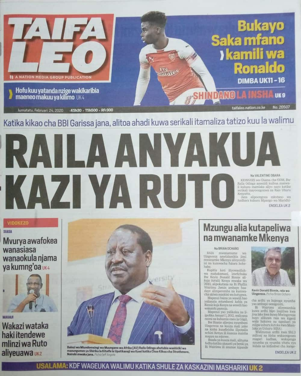 Magazeti ya Jumatatu, Februari 24