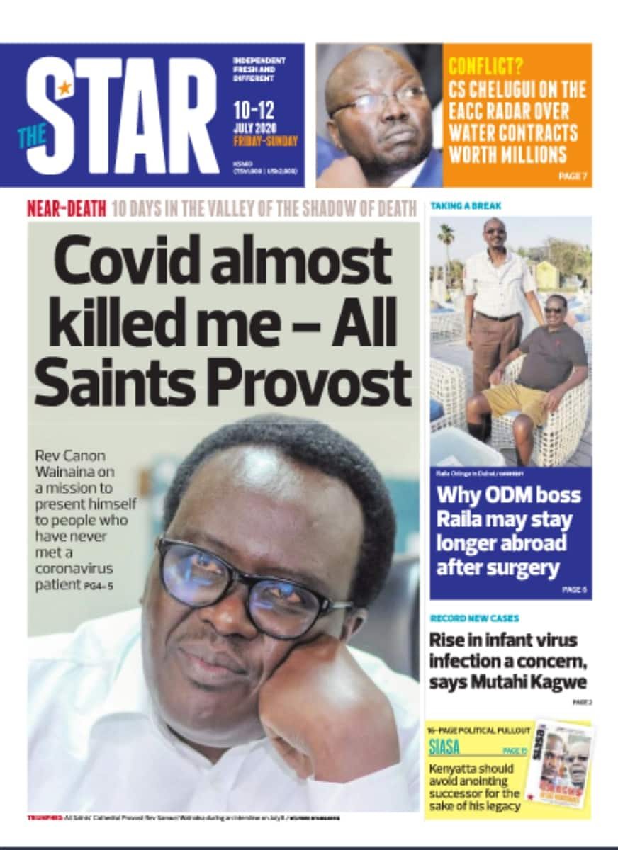 Kenyan newspapers review for July 10: 5 governors have installed ICU facilities in their private residences