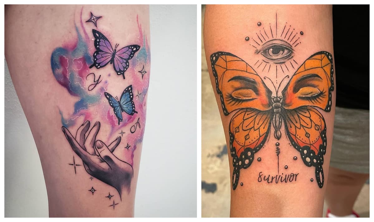25 beautiful butterfly hand tattoos for girls with meanings in ...