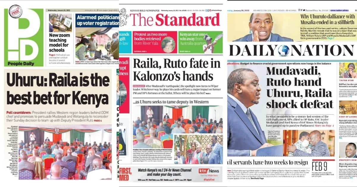 Kenyan Newspapers Review For January 26: Uhuru Kenyatta Sees Raila ...