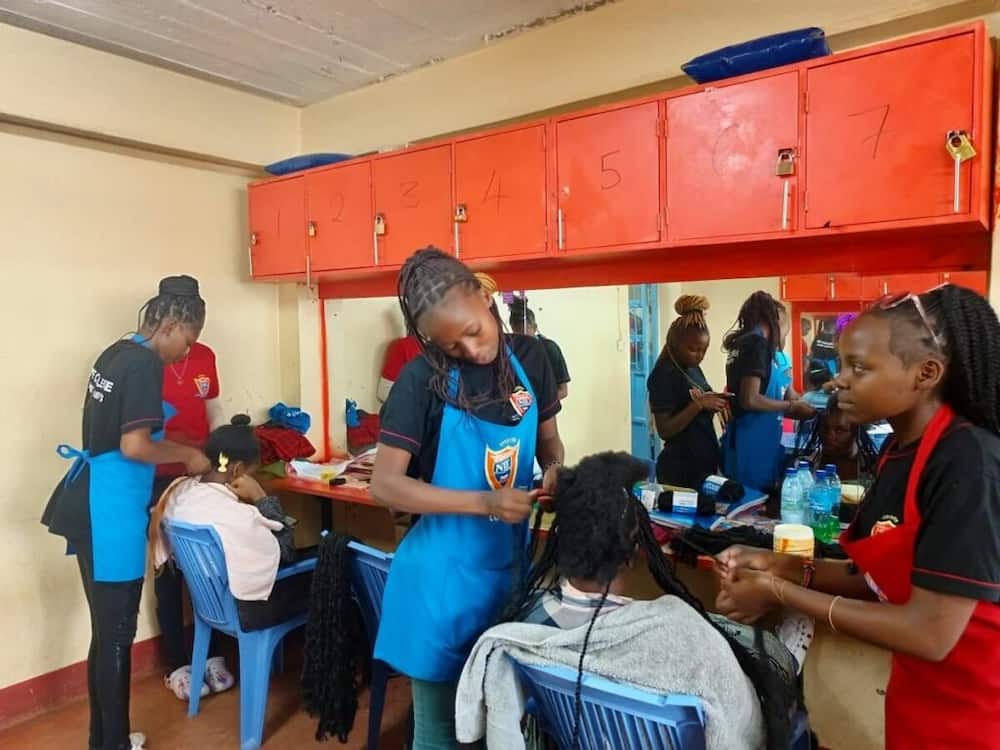 Students pursuing Certificate in Hairdressing at NIE Technical College