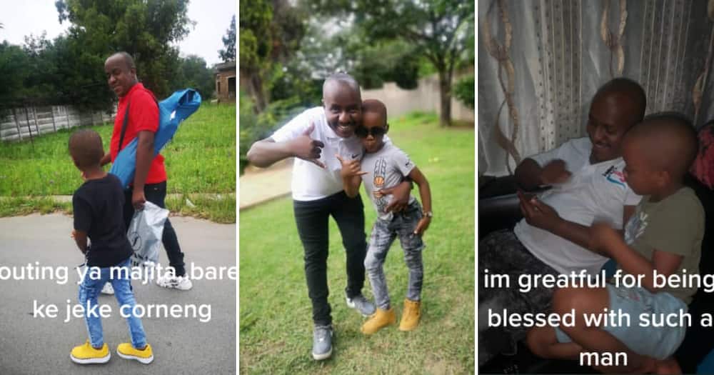 TikTok user @catherinet88 shared pictures of special moments between her man and baby boy