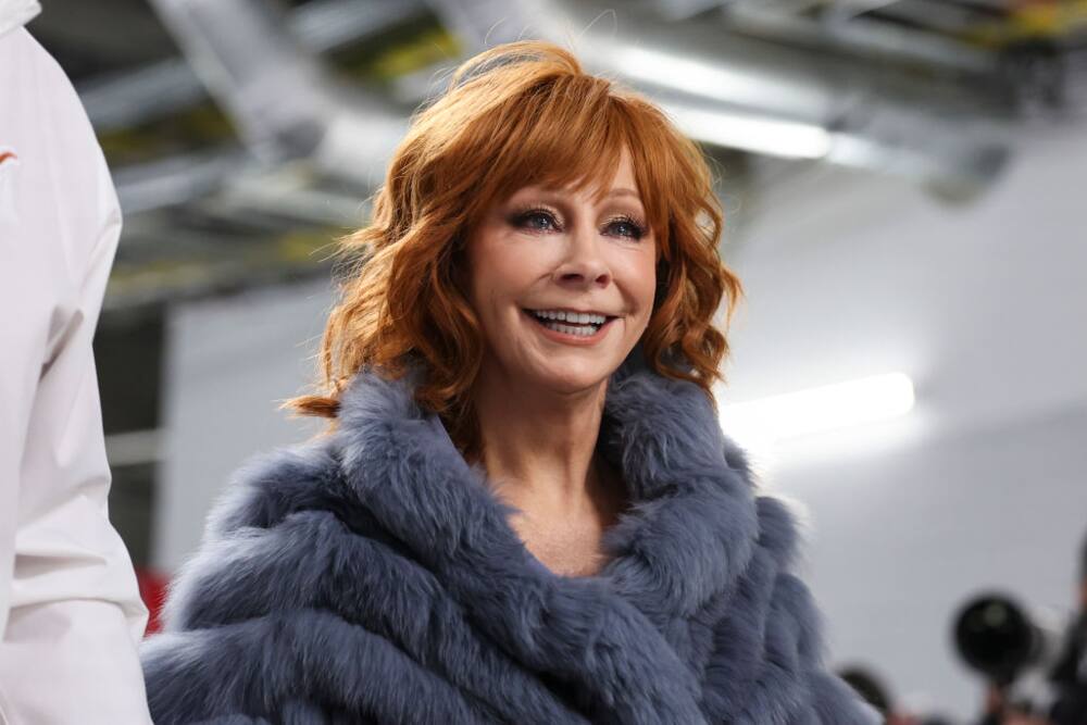 Female country music singer, Reba McEntire at the Super Bowl LVIII