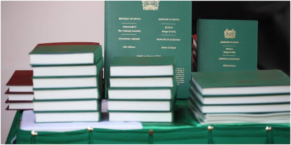 Kiswahili and Bi-lingual Versions of the National Assembly Standing Orders. Photo: Justin Muturi