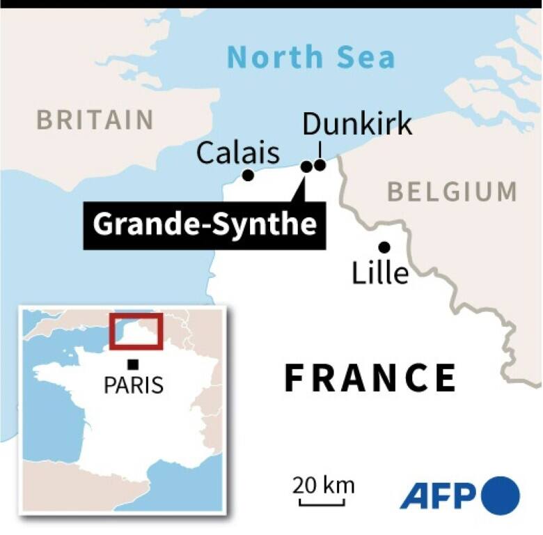 Map of northern France locating Dunkirk and the Hauts de France region