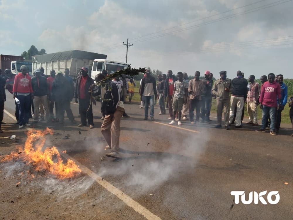 Uasin Gishu residents demonstrate, demand release of suspects behind false Matiang'i hospitalisation reports