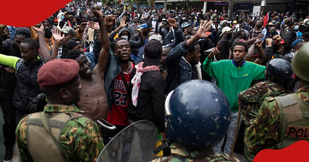 Finance Bill 2024 protests in Nairobi.