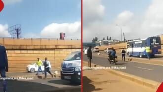 Drama as Police Officer Is Spotted Chasing Matatu Driver Along Thika Road