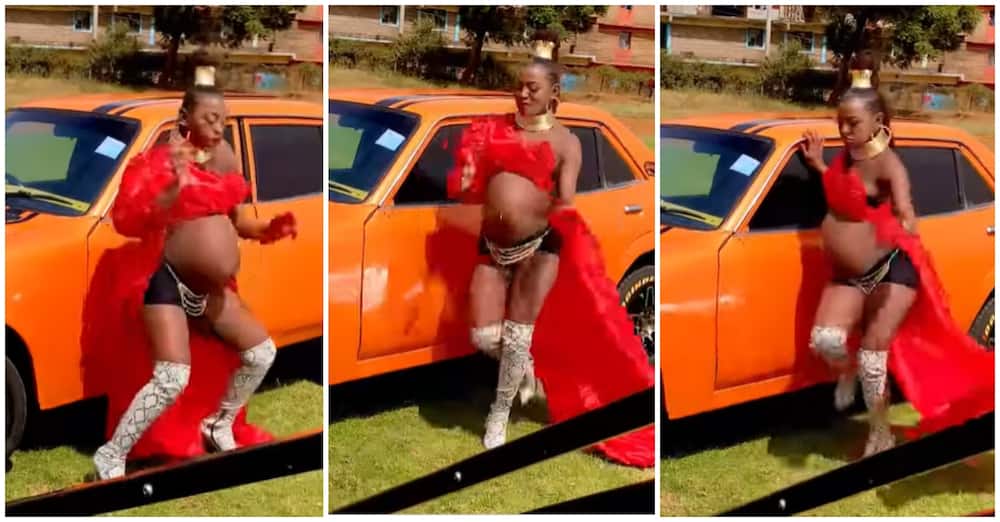 Heavily pregnant Angie The Dance Queen twerks hard in King Kaka's new song