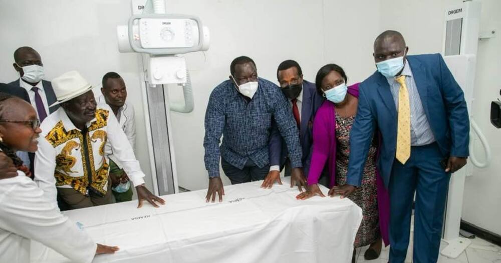 Raila Odinga donated purchased a KSh 10m X-Ray for the hospital.