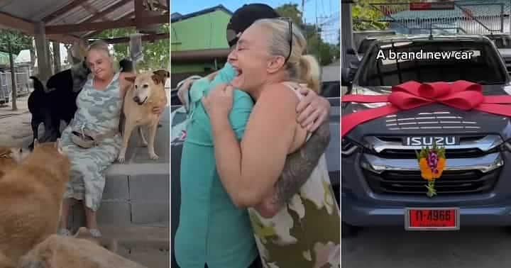 Dog rescuer gets car gift