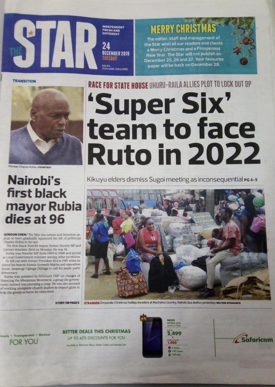Kenya newspaper review for December 24
