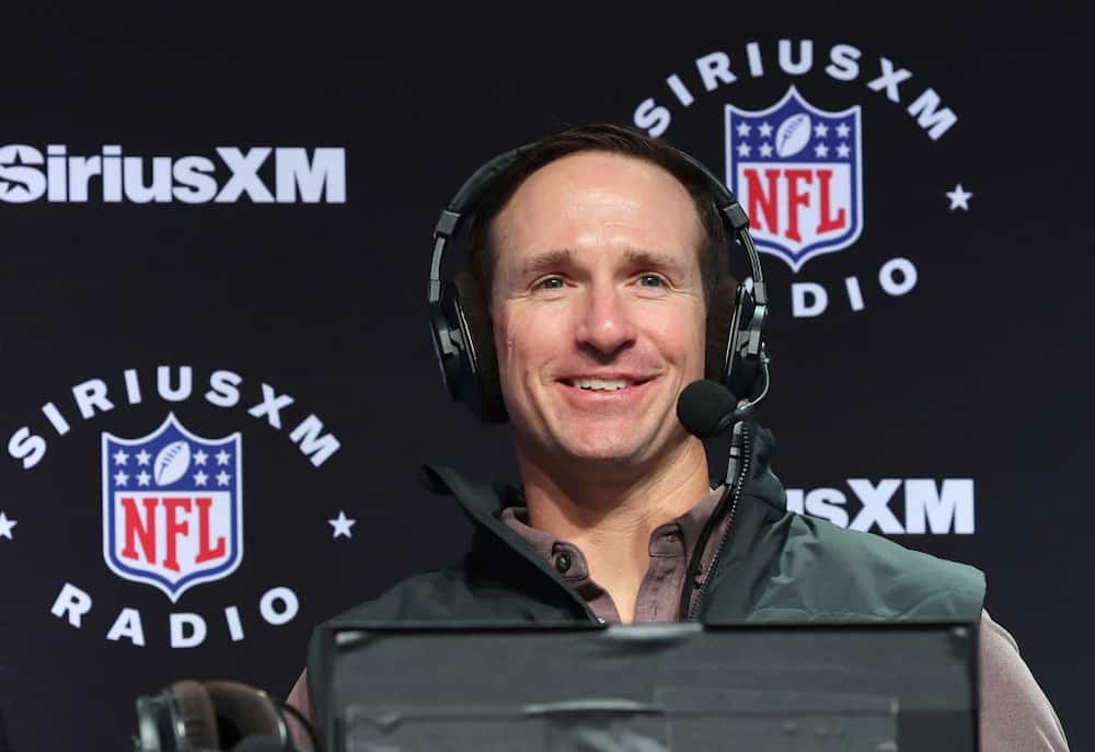 Drew Brees speaks on SiriusXM at Super Bowl LVIII