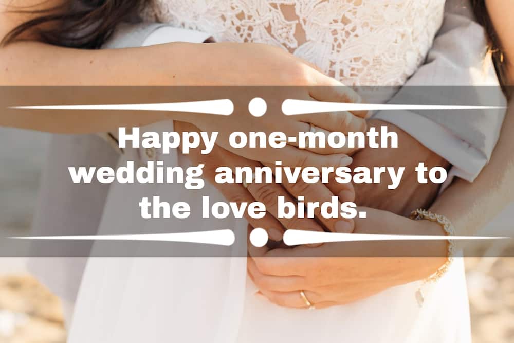 Happy one-month anniversary wishes for a couple after a wedding 