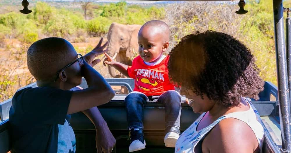 Comedian Njugush and his family on vacation. Photo: Blessed Njugush.