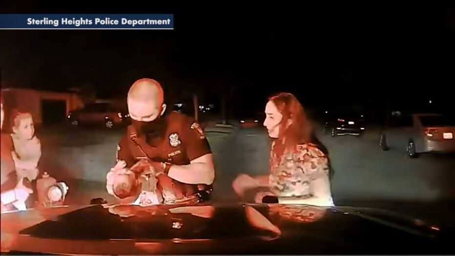 Dashboard camera captures police officer saving 3-week-old baby's life