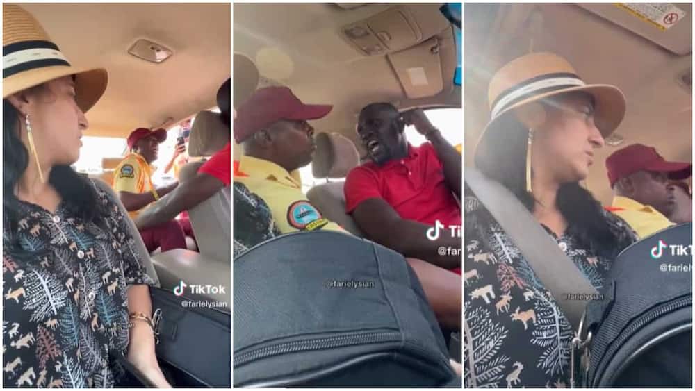 Oyinbo lady and driver/LASTMA stops driver.