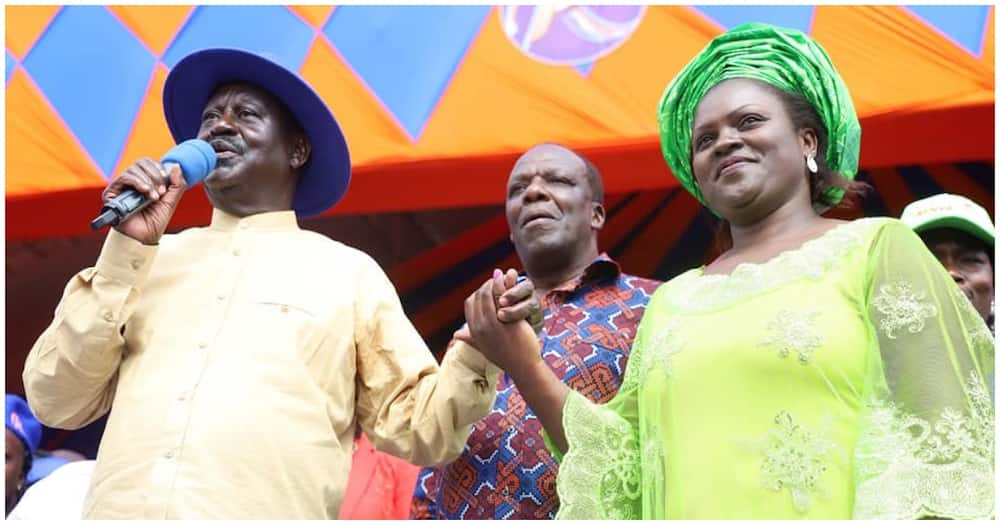 Jackeline Okanya, Wycliffe Oparanya and Raila Odinga