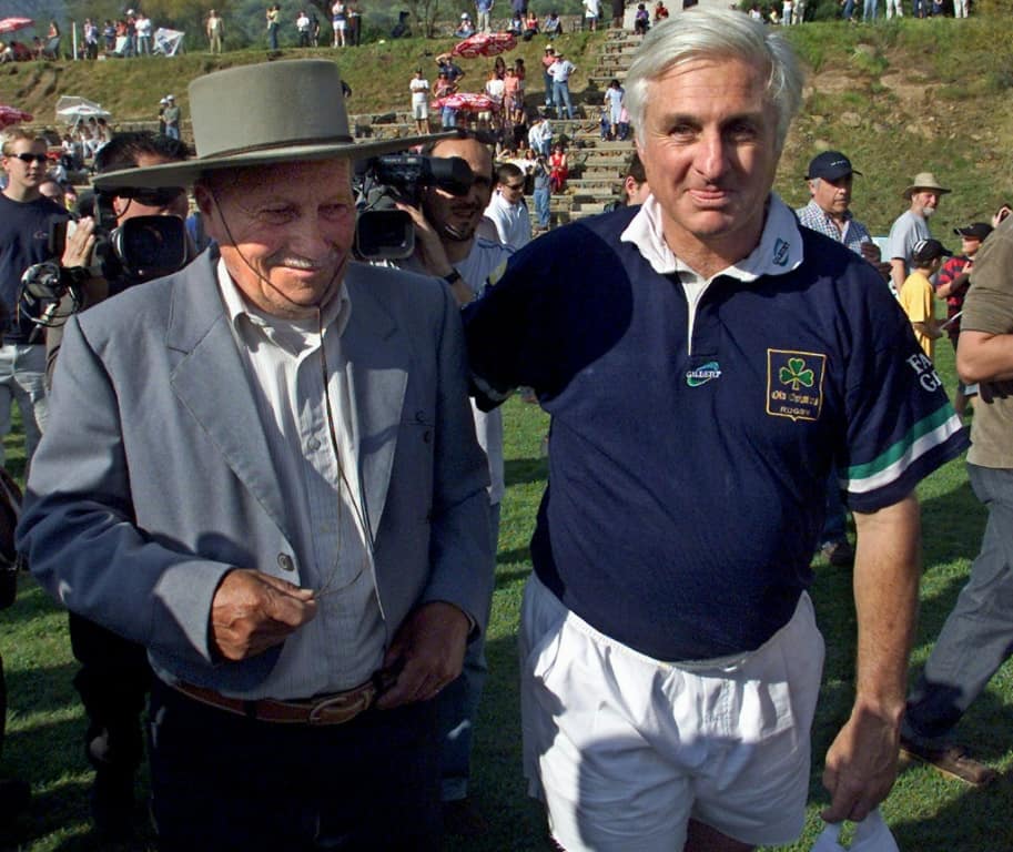 Survivor Roberto Canessa (R) in 2002 with Chilean cattle driver  Sergio Catalan, who went to fetch help