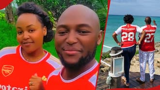 Stephen Letoo, Wife Step Out in Arsenal Jerseys, Fans Tease Them: "Usituangushe Chair