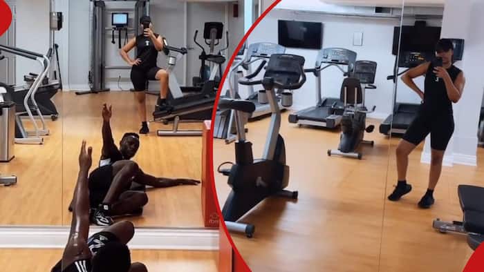 Serah Teshna Shows Off Classy Home Gym During Workout With Fiancé Victor Wanyama