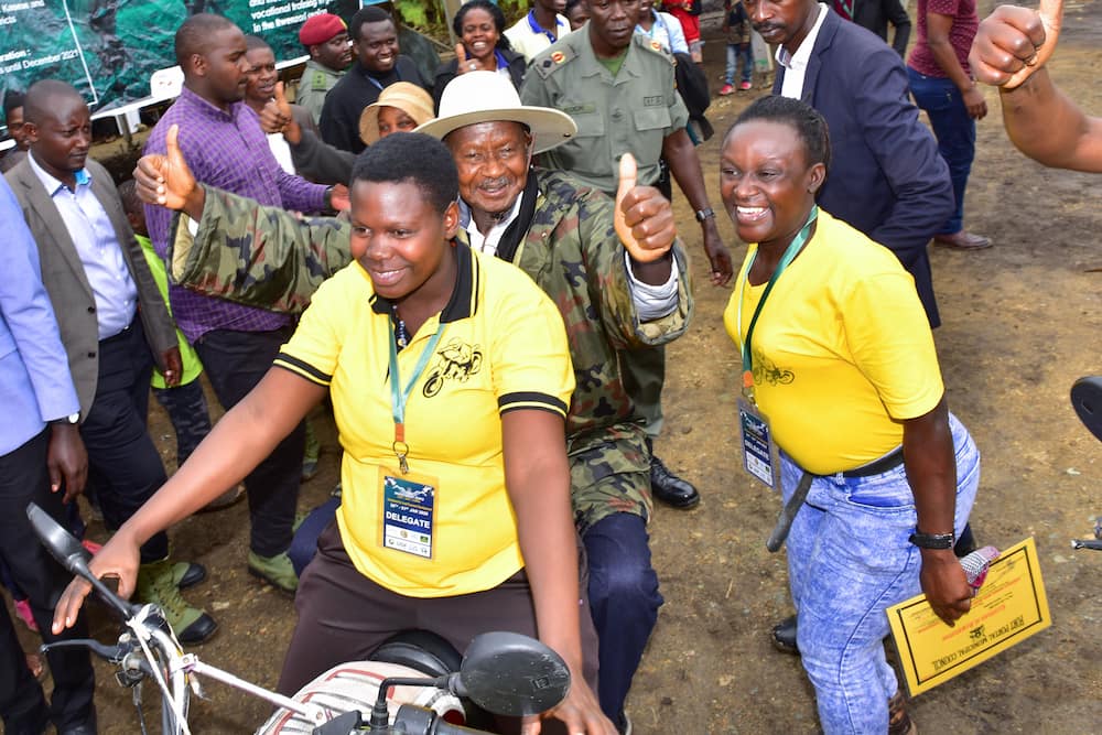 Female Boda Boda operator rides President Museveni to national fete