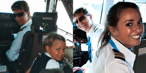 Father and daughter are pilots for KLM Royal Dutch Airlines.