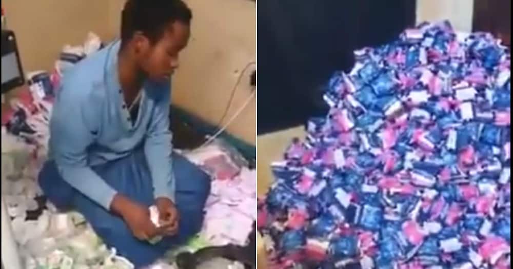 Man caught packaging unknown sanitary pads into Always packs