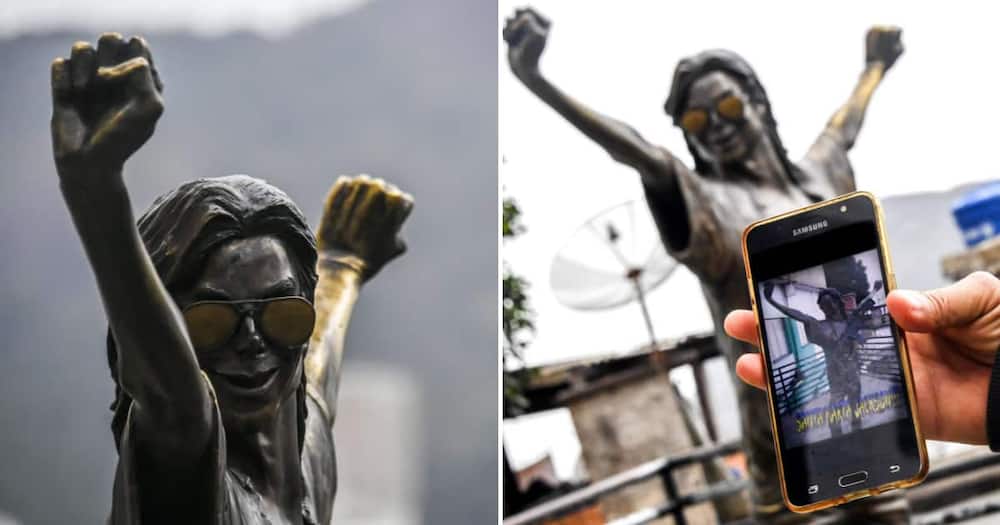 A Michael Jackson statue looks like Sandra Bullock