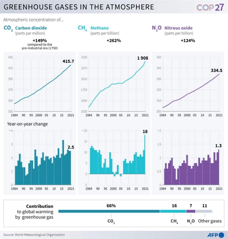 Greenhouse gases in the atmosphere