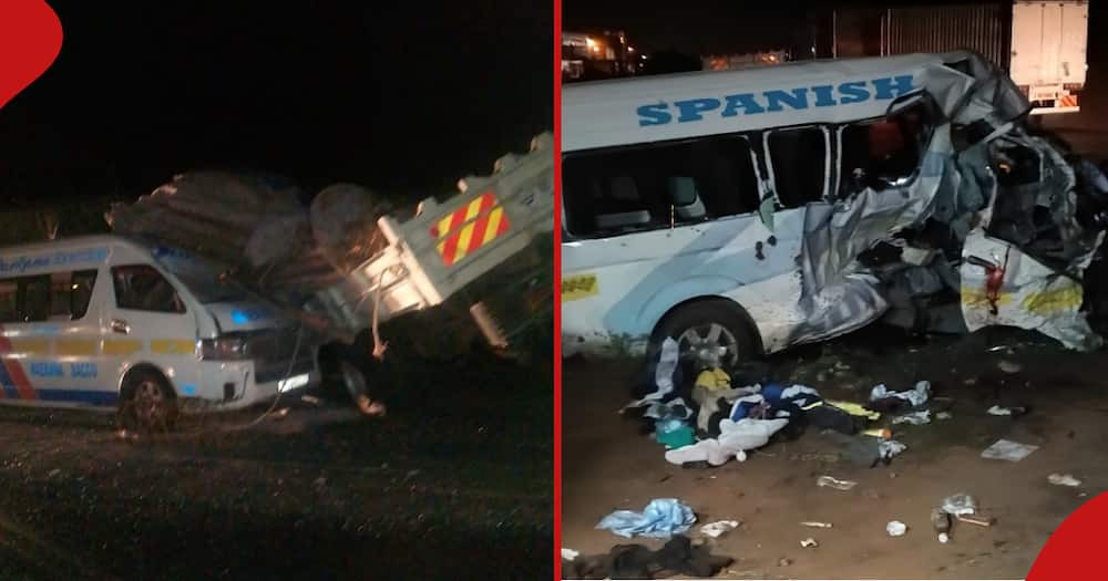 Collage of the accident at Salama area along the Nairobi-Mombasa Highway.