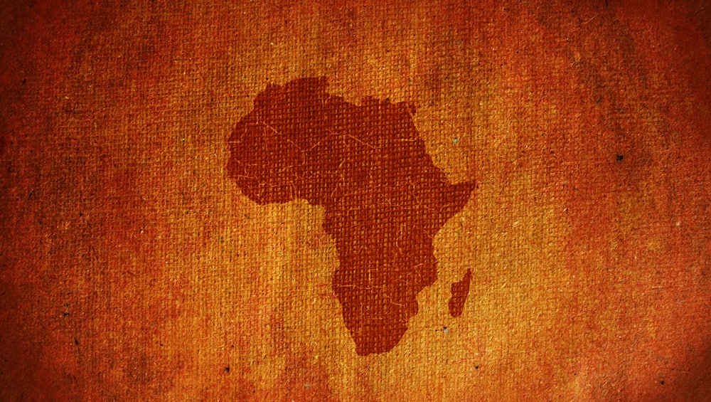 A grunge Africa map on canvas