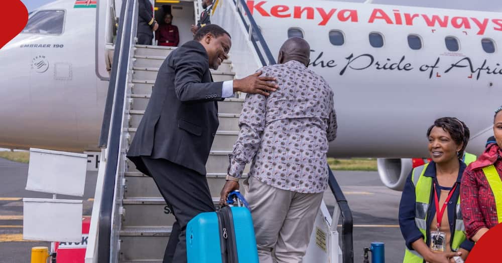 Deputy President Rigathi Gachagua used a KQ plane to Mombasa.