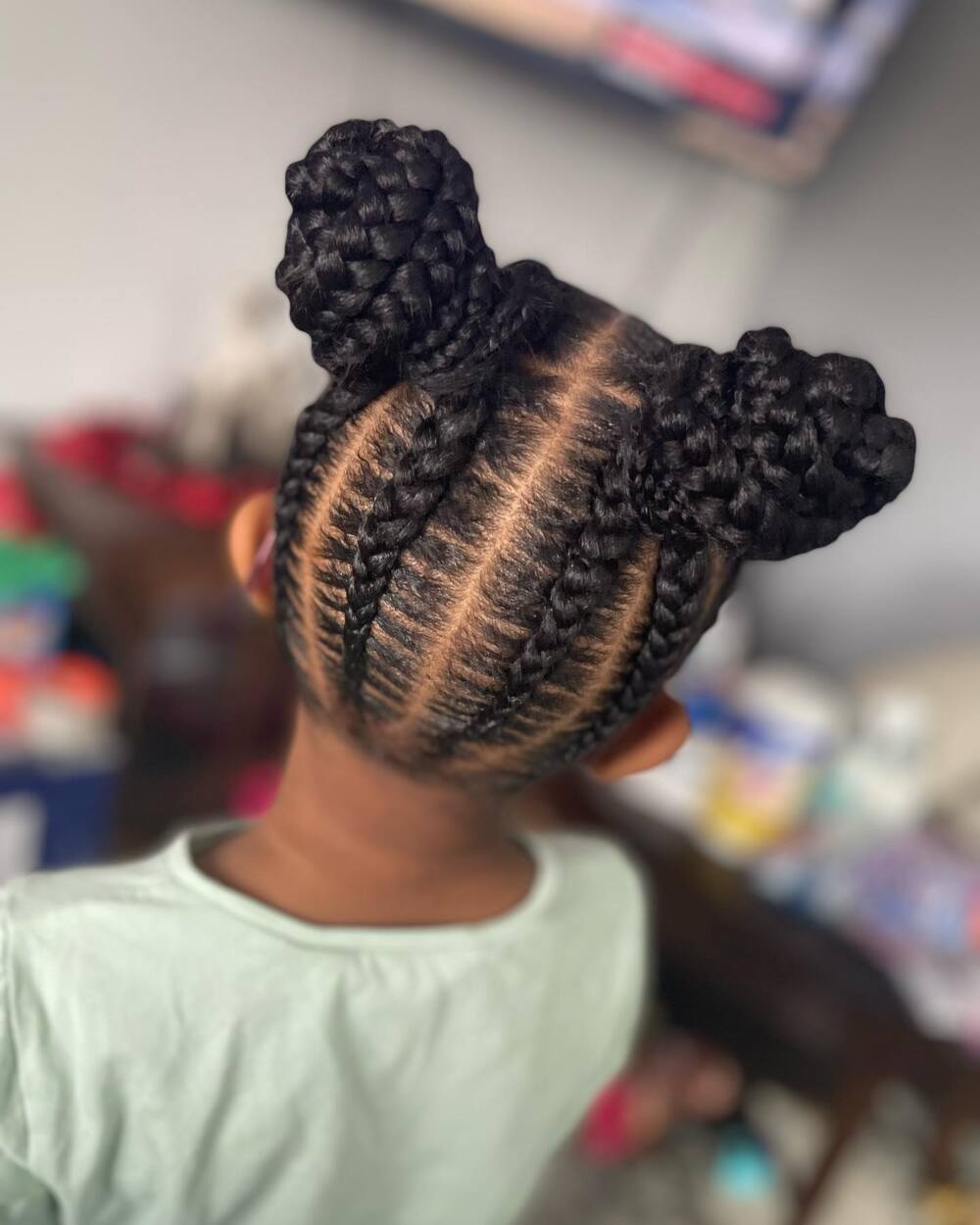 Cornrow Bun, Neat Bun Cornrow Braids Hairstyles.