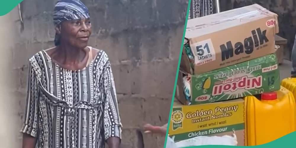 Elderly woman gets money and cash from good Samaritan