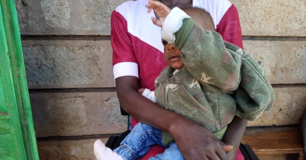 Six-month-old rescue, baby boy, maize farm, Meru